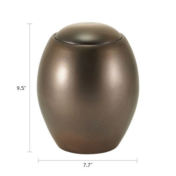 Antique Metallic Dome-Top Ceramic Adult Cremation Urn - Image 4