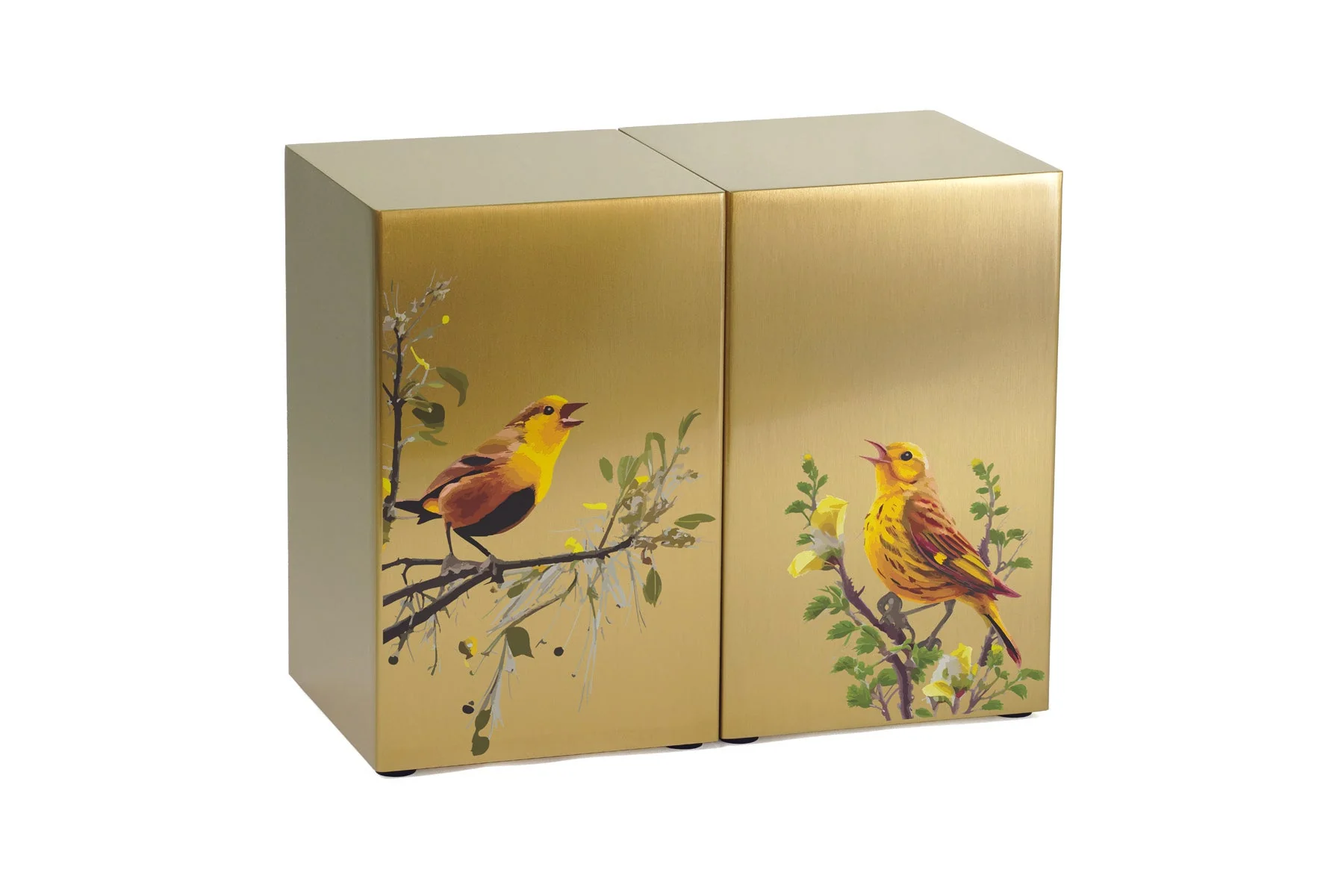 Birds Bronze Companion Urn - Left Side - Image 3