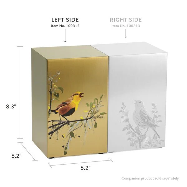 Birds Bronze Companion Urn - Left Side - Image 7