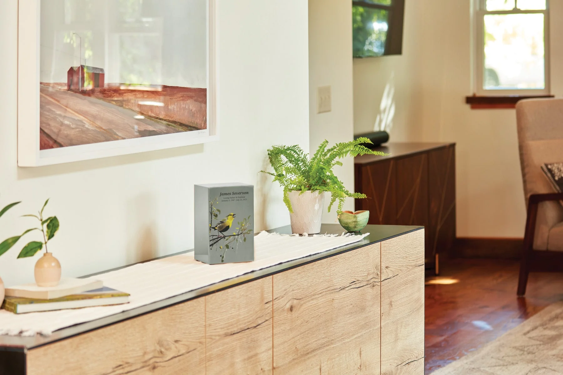 Birds Pewter Companion Urn - Left Side - Image 4