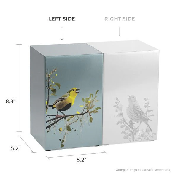 Birds Pewter Companion Urn - Left Side - Image 6