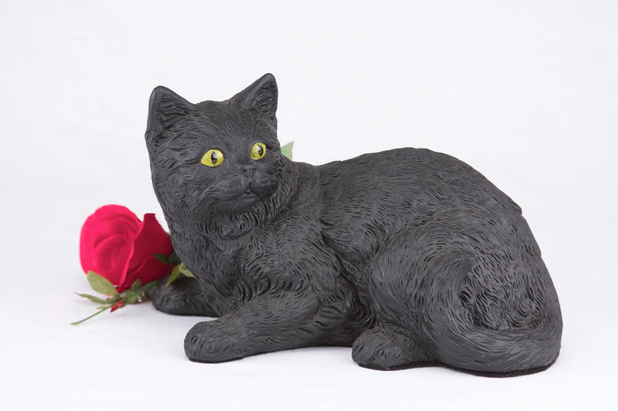 Black Coat Shorthair Cat Figurine Pet Urn - Image 3