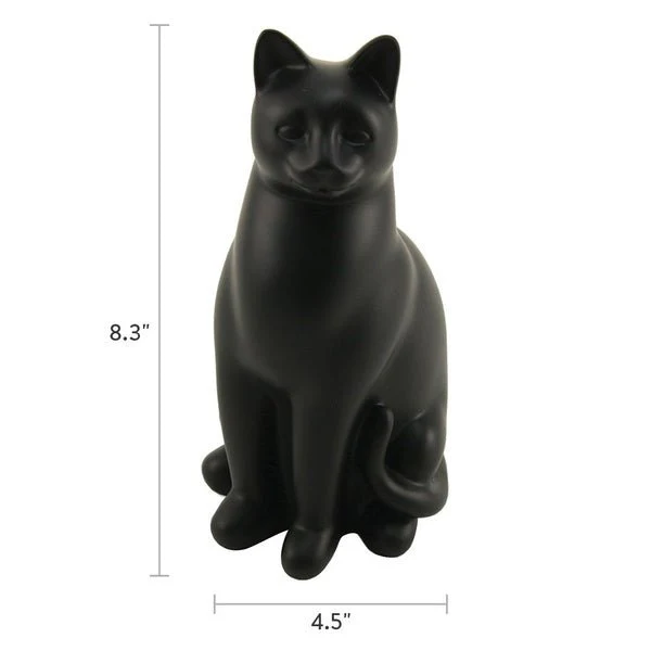 Black Cozy Cat Medium Pet Cremation Urn - Image 5