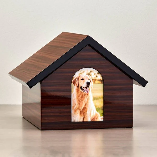 Brown Pet House Photo Slot Large Cremation Urn - Image 4