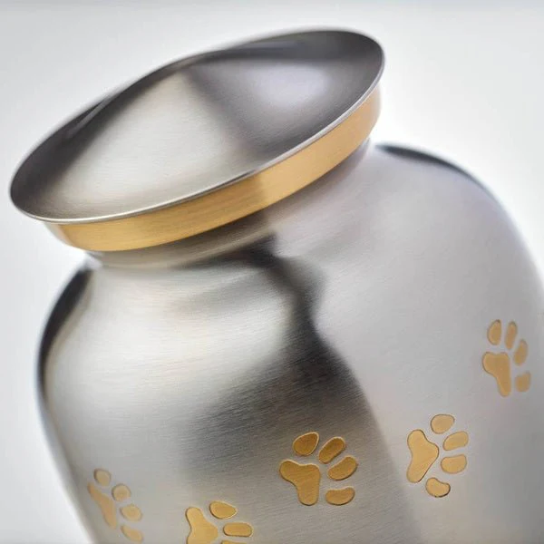 Classic Pewter Paw Print Band Pet Extra Large Cremation Urn - Image 3