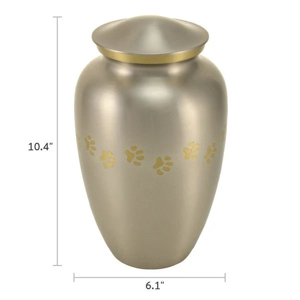Classic Pewter Paw Print Band Pet Extra Large Cremation Urn - Image 4