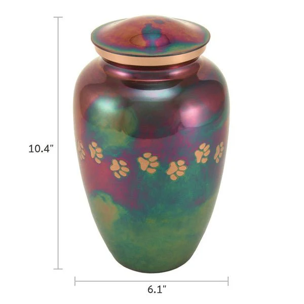 Classic Raku Paw Print Band Pet Extra Large Cremation Urn - Image 4