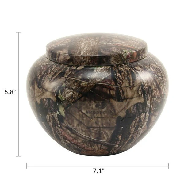 Classic Round Mossy Oak Extra Large Pet Cremation Urn - Image 3