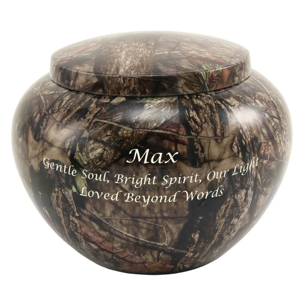Classic Round Mossy Oak Extra Large Pet Cremation Urn - Image 4