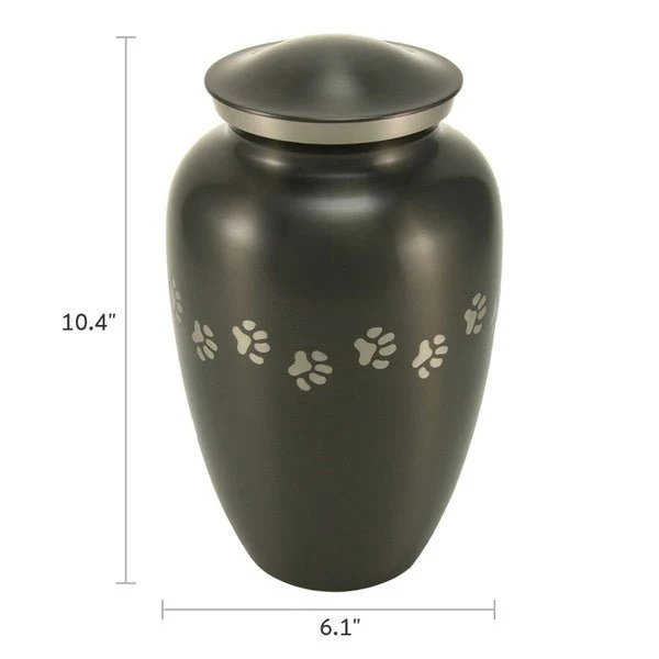 Classic Slate Paw Print Band Pet Extra Large Cremation Urn - Image 4