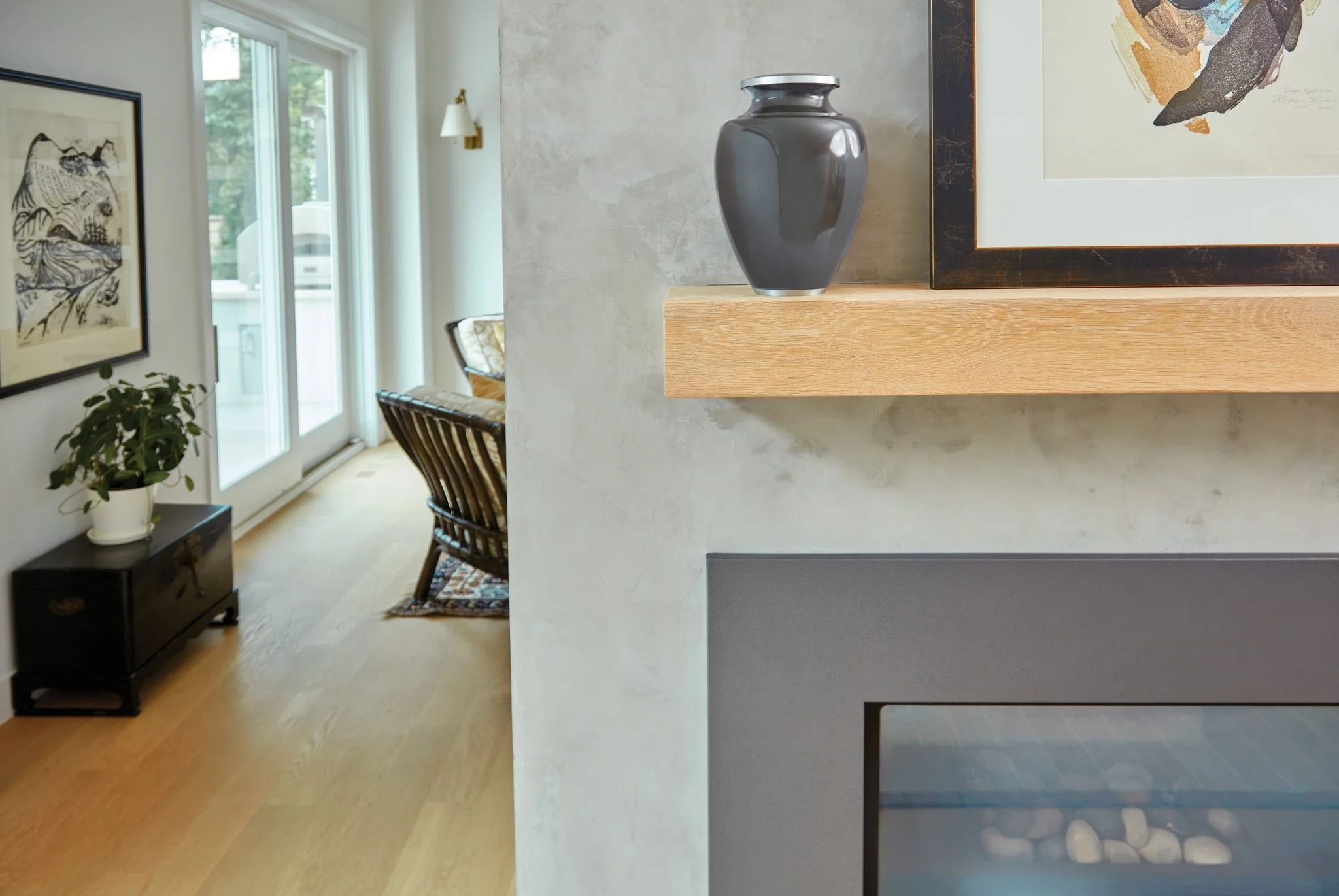 Classic Vase Form Carbon Gray Extra Large Cremation Urn - Image 3