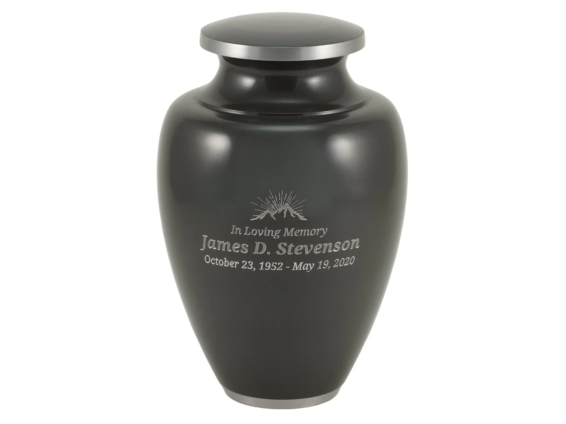 Classic Vase Form Carbon Gray Extra Large Cremation Urn - Image 6