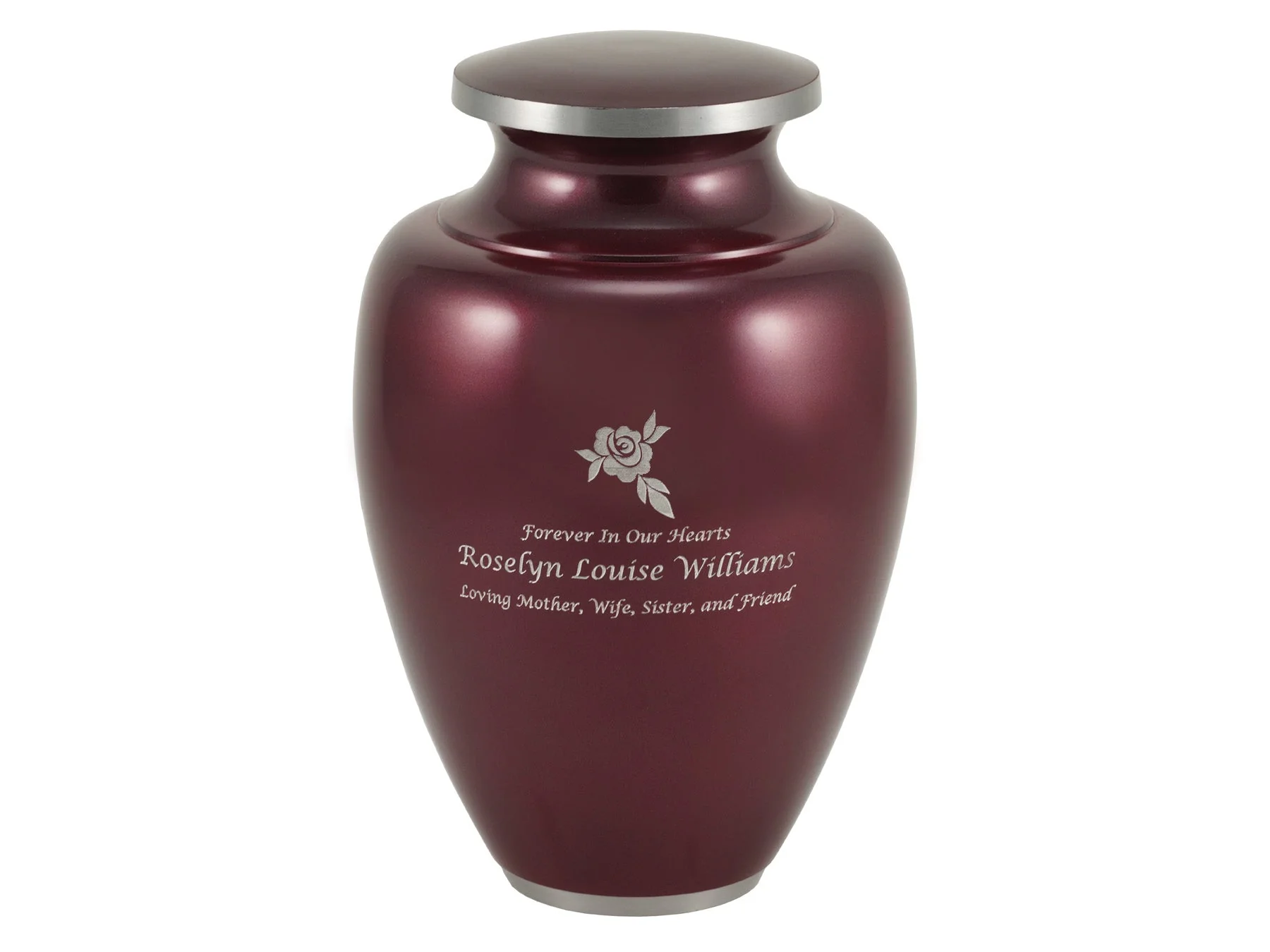 Classic Vase Form Garnet Extra Large Cremation Urn - Image 6