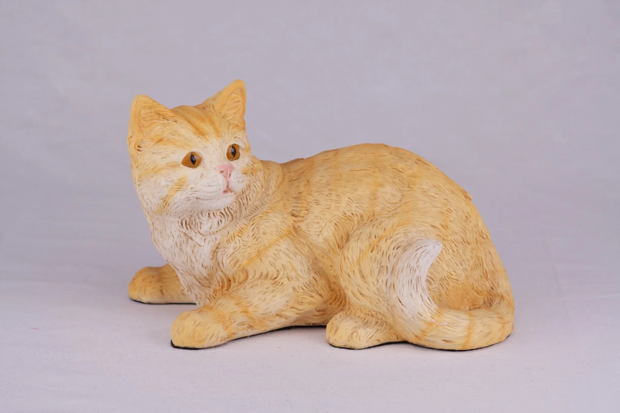Cream & Light Orange Coat Shorthair Cat Figurine Pet Urn - Image 4
