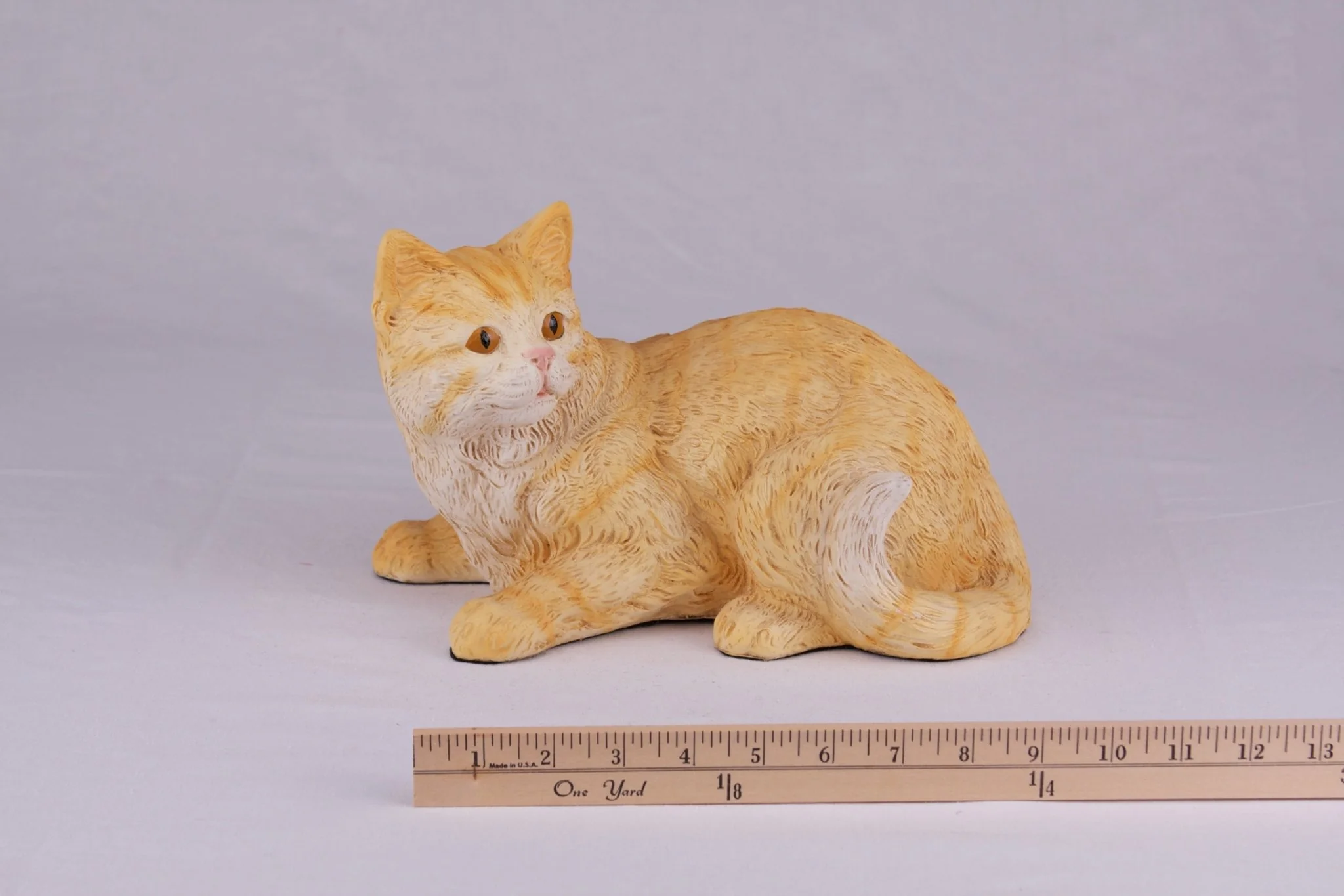 Cream & Light Orange Coat Shorthair Cat Figurine Pet Urn - Image 6