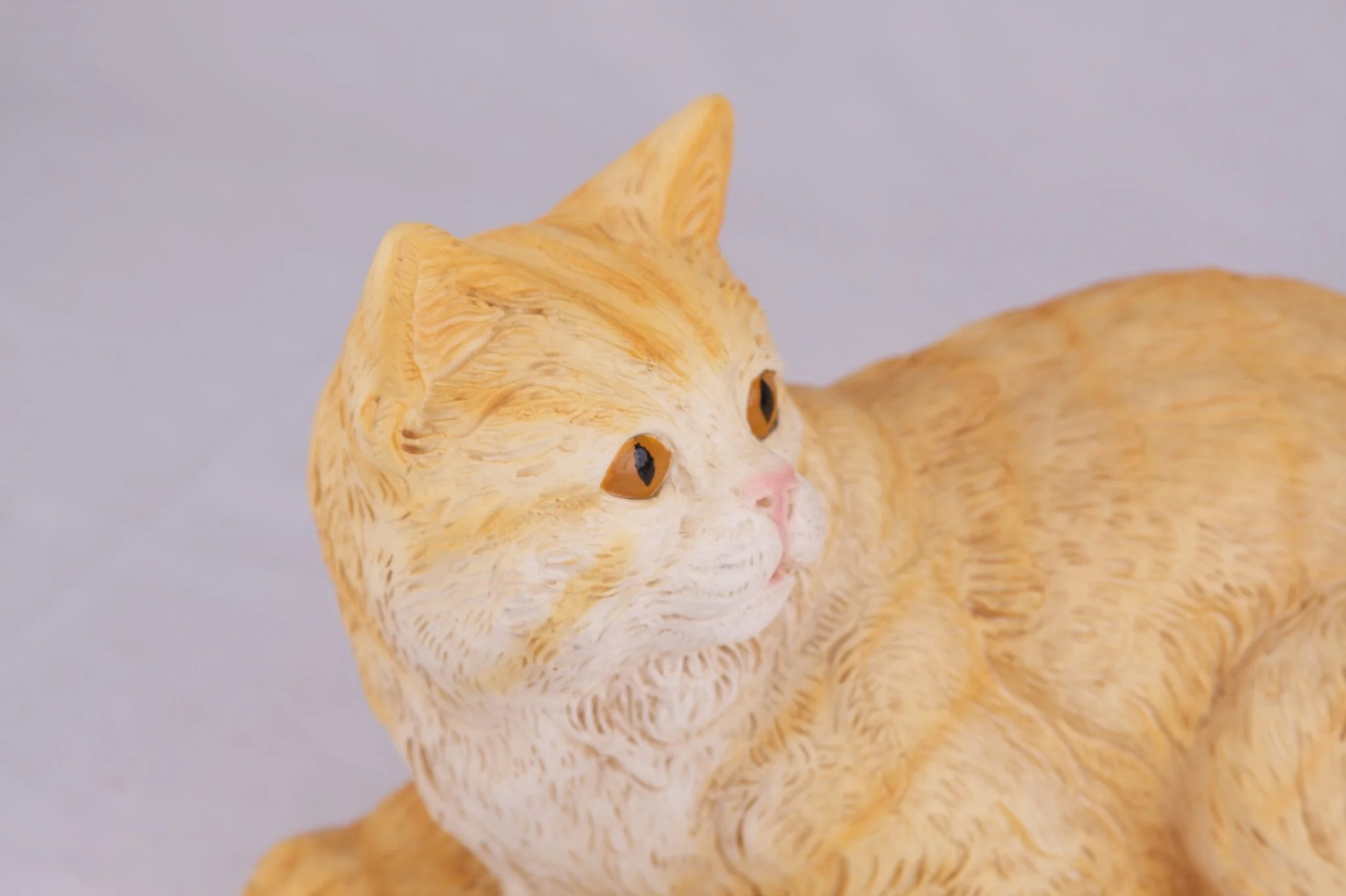 Cream & Light Orange Coat Shorthair Cat Figurine Pet Urn - Image 7