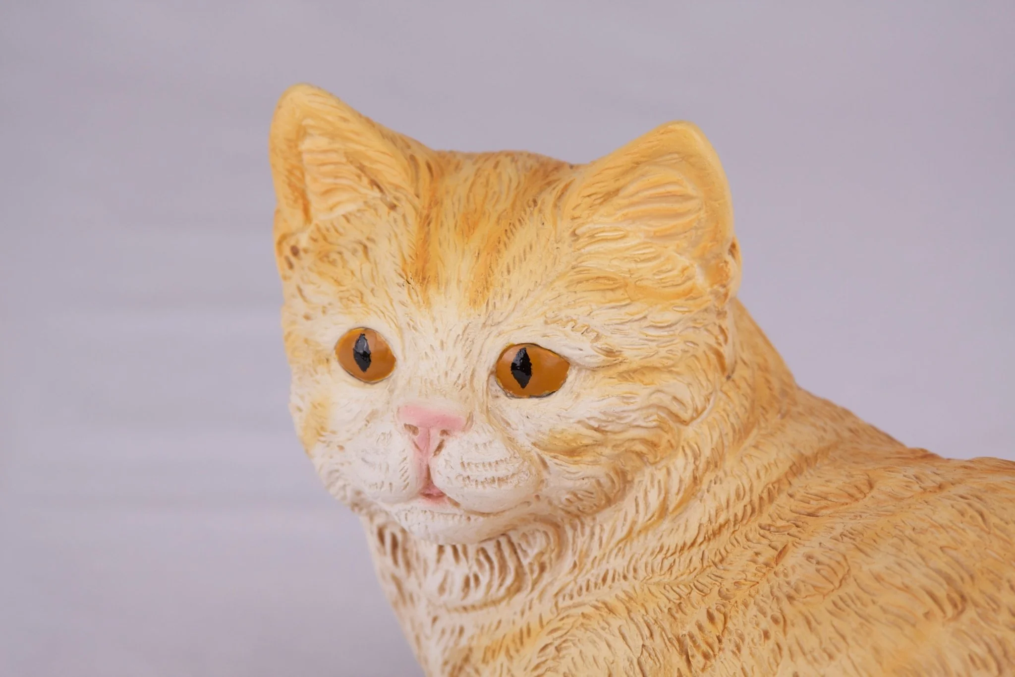 Cream & Light Orange Coat Shorthair Cat Figurine Pet Urn - Image 8