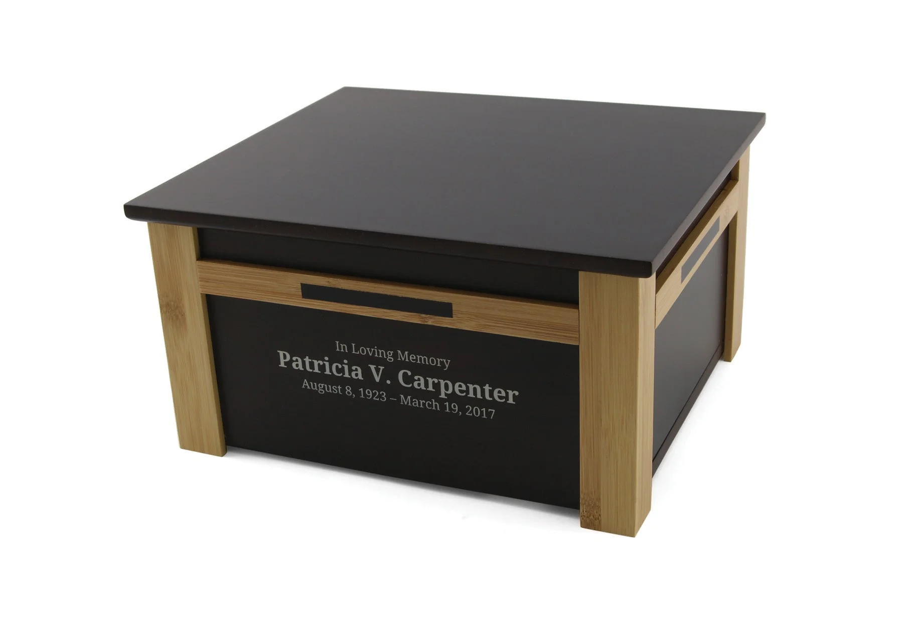 Deep Brown Bamboo Extra Large Cremation Urn - Image 10