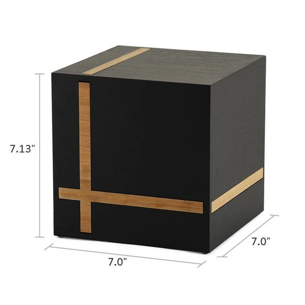Ebony and Bamboo Contemporary Extra Large Cremation Urn - Image 3