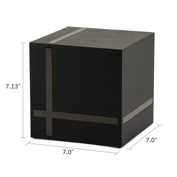 Ebony and Gray Contemporary Extra Large Cremation Urn - Image 4