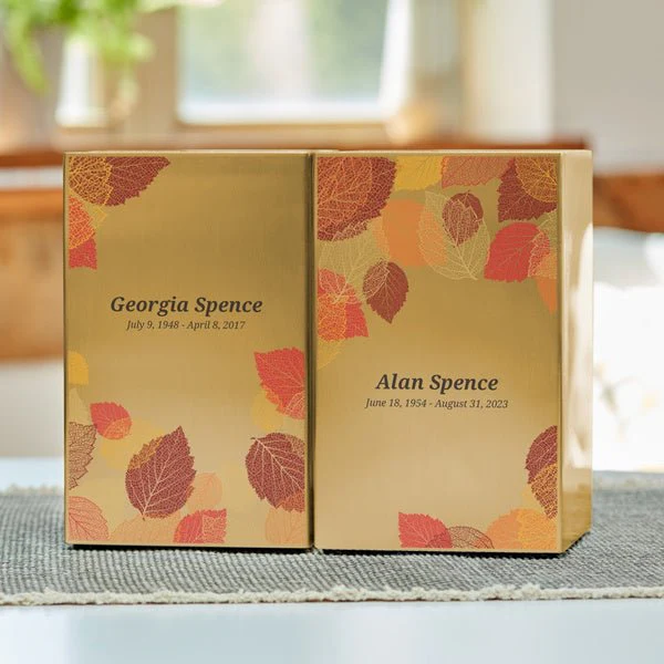 Foliage Leaf Bronze Companion Urn - Left Side - Image 7