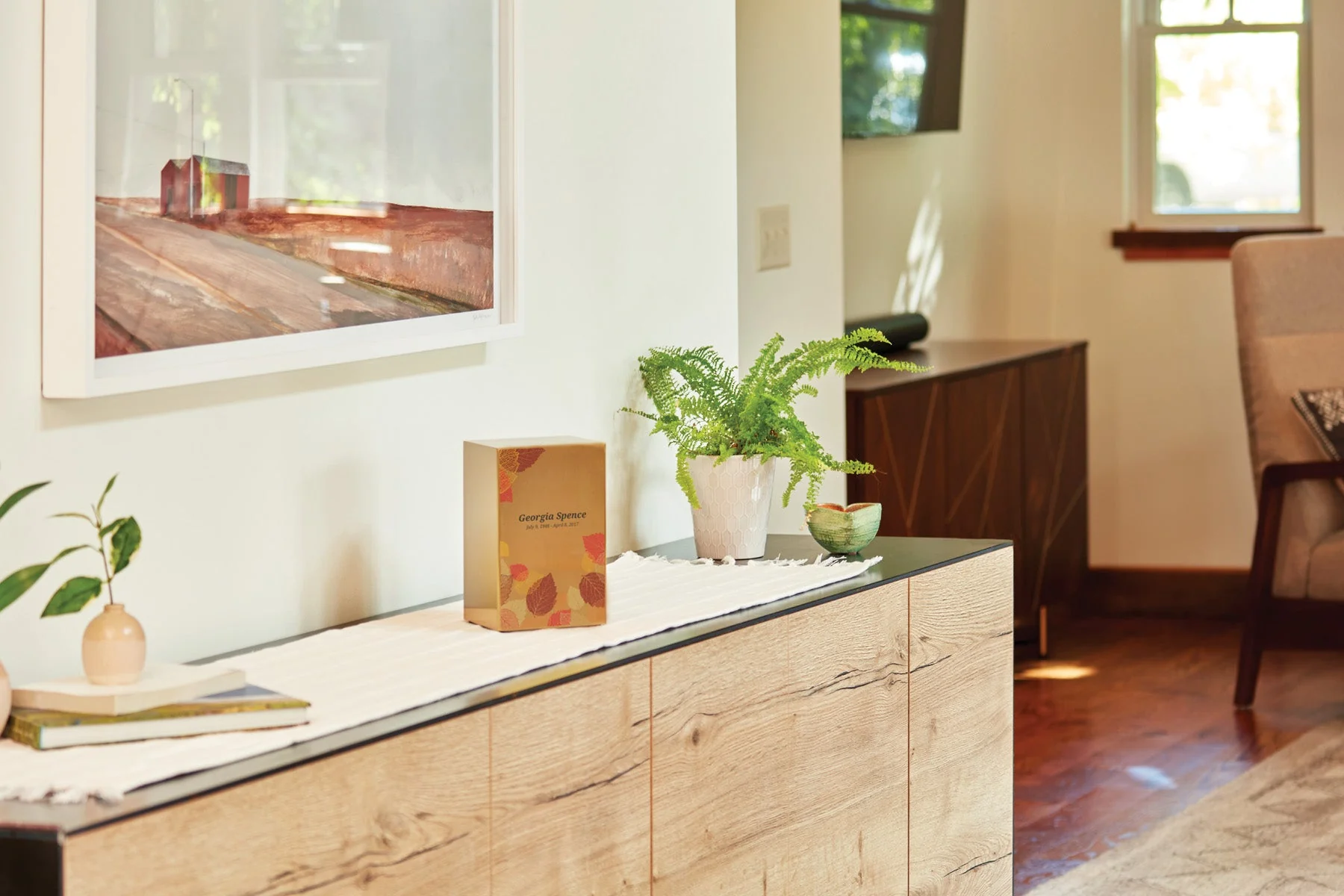 Foliage Leaf Bronze Companion Urn - Right Side - Image 3