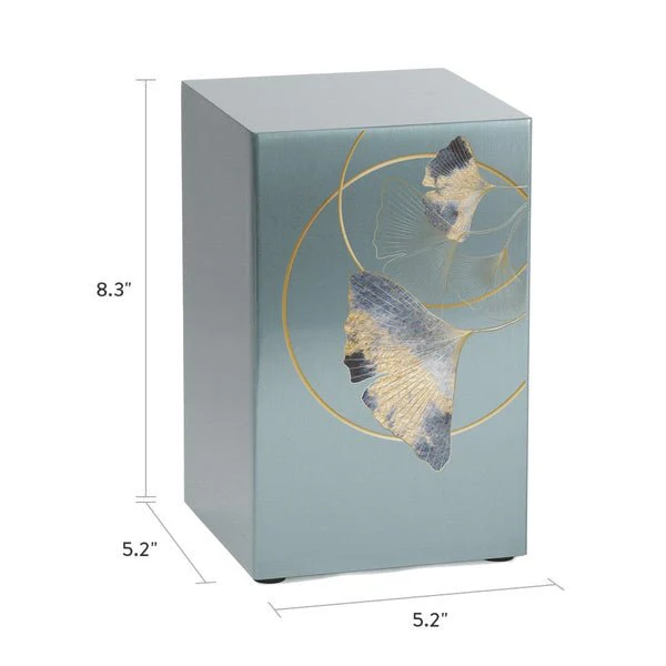 Ginkgo Leaf Pewter Companion Urn - Right Side - Image 7