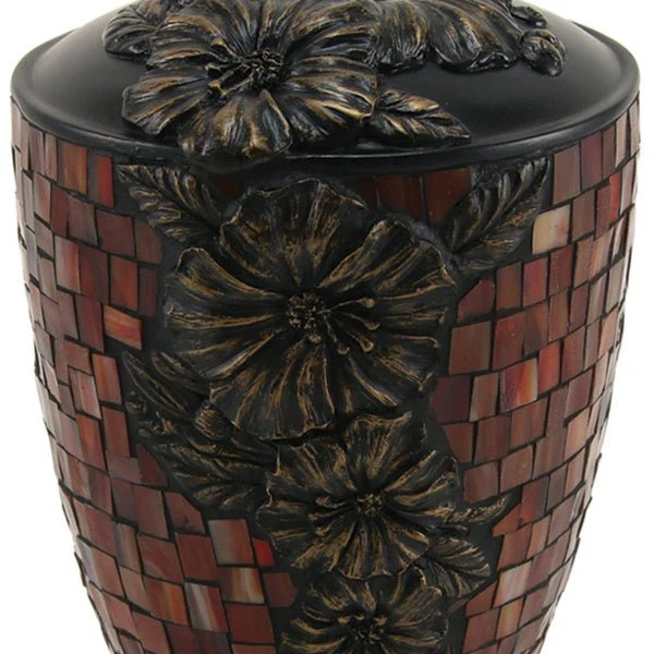 Hibiscus Stained Glass Mosaic Adult Cremation Urn - Image 3