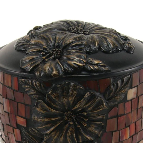 Hibiscus Stained Glass Mosaic Adult Cremation Urn - Image 4