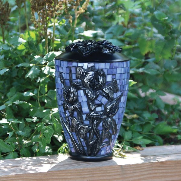 Iris Flower Stained Glass Mosaic Adult Cremation Urn - Image 8