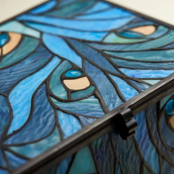 Jewel-Toned Peacock Memory Chest Adult Cremation Urn - Image 4