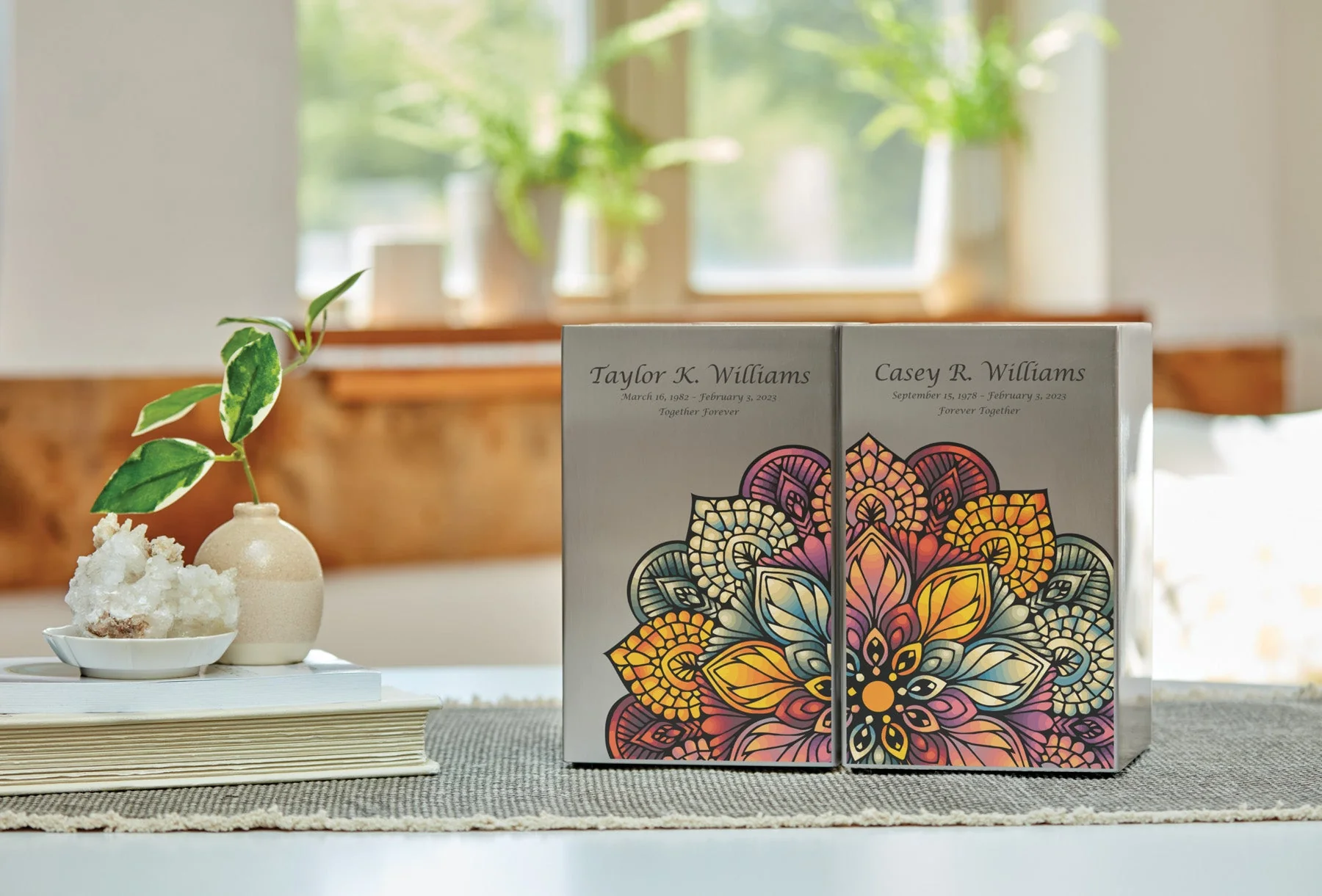 Mandala Pewter Companion Urn - Left Side - Image 5