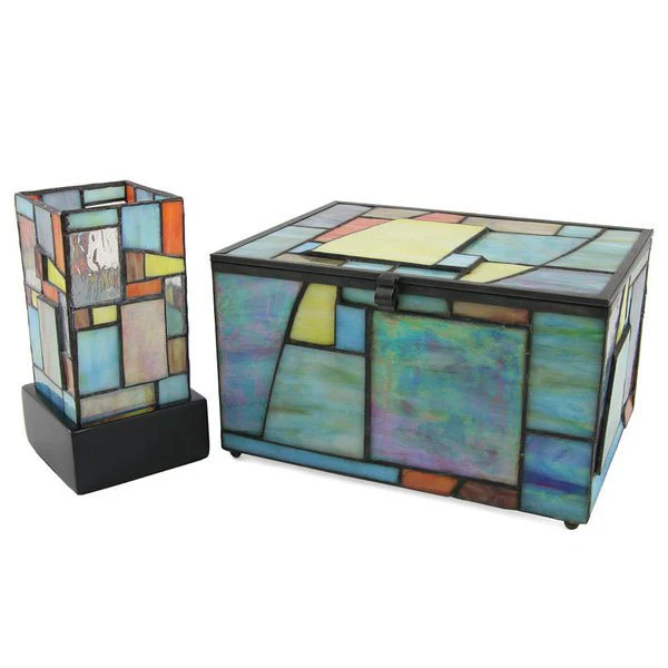 Multi-Color Geometric Memory Chest Adult Cremation Urn - Image 10