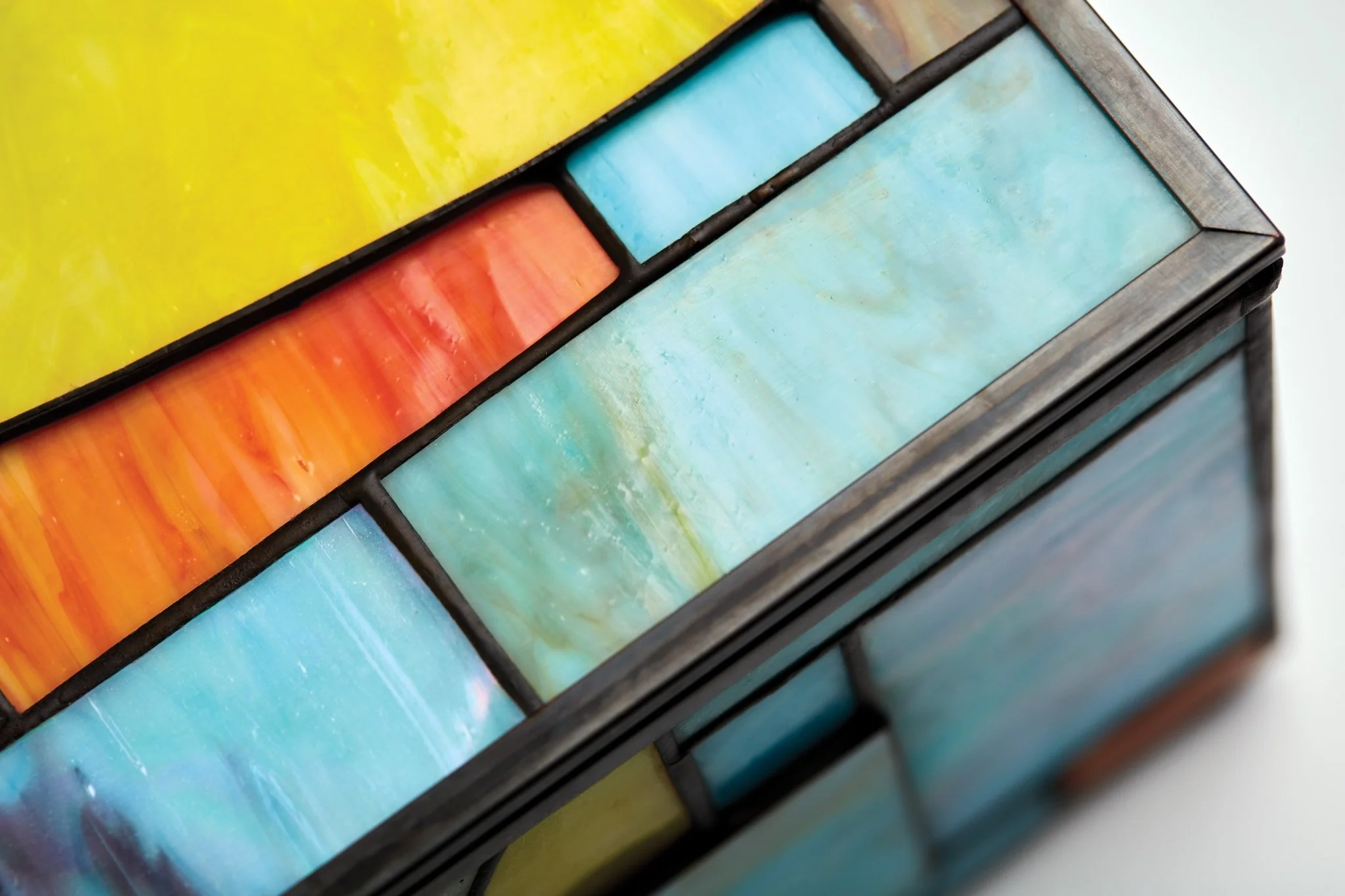 Multi-Color Geometric Memory Chest Adult Cremation Urn - Image 3