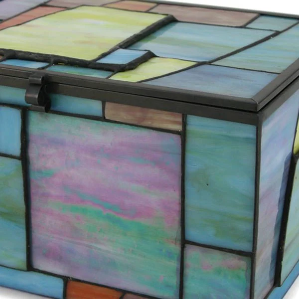 Multi-Color Geometric Memory Chest Adult Cremation Urn - Image 5