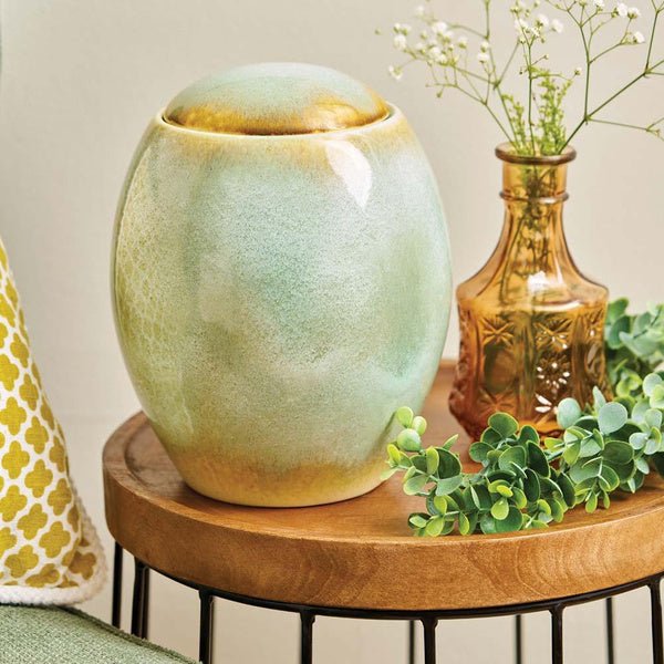 Ocean Blue Dome-Top Ceramic Adult Cremation Urn - Image 3