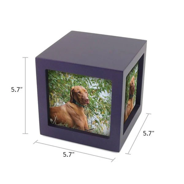 Purple Photo Cube Large Pet Cremation Urn - Image 4