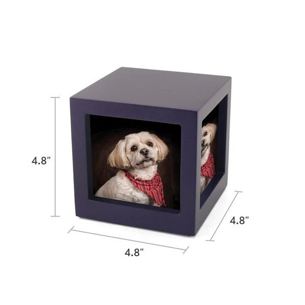 Purple Photo Cube Medium Pet Cremation Urn - Image 5