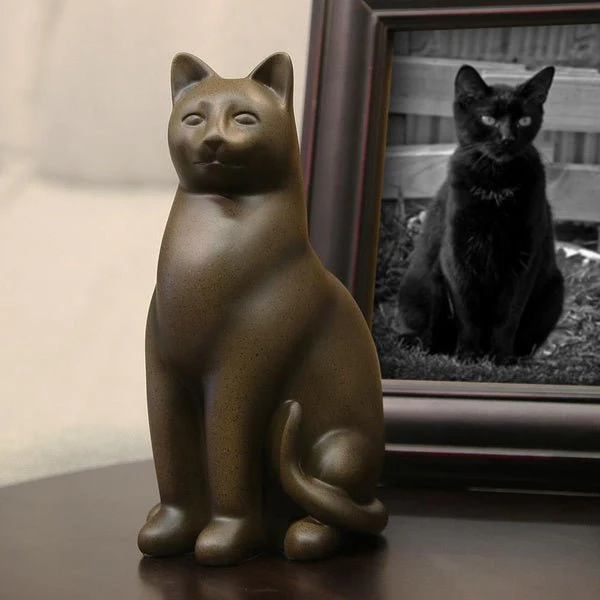 Sable Cozy Cat Medium Pet Cremation Urn - Image 4