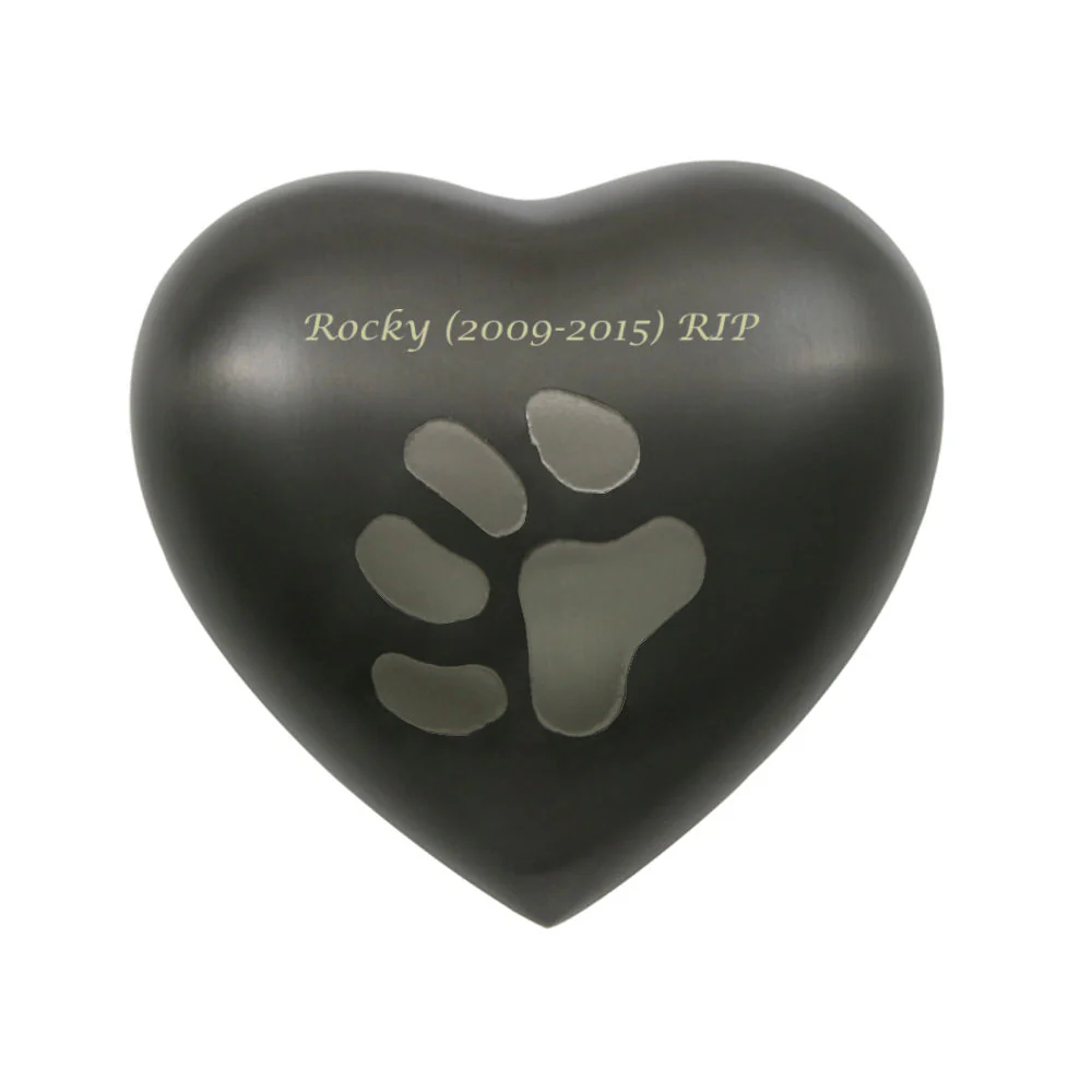 Slate Heart Paw Print Pet Keepsake Urn - Image 3