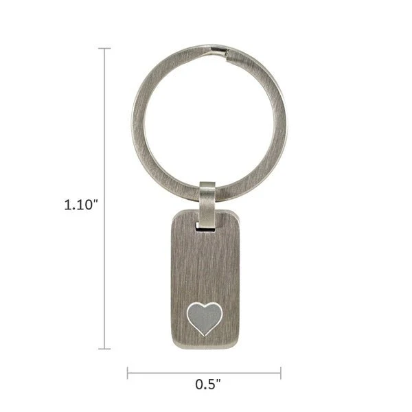 Stainless Steel Pewter Keychain with Heart - Image 3