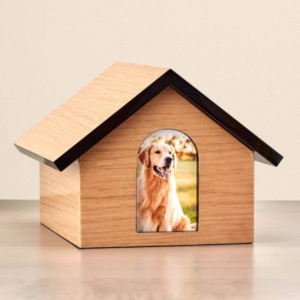 Tan Pet House Photo Slot Large Cremation Urn - Image 3