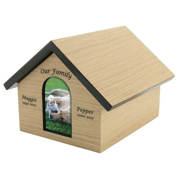 Tan Pet House Photo Slot Large Cremation Urn - Image 5