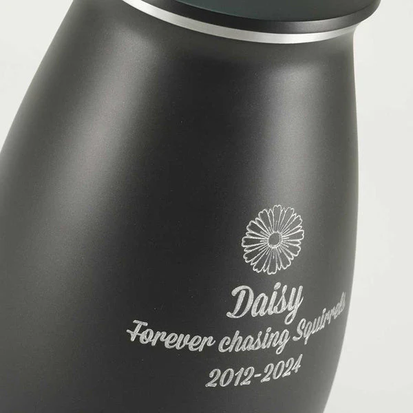 Tapered Black Granite Extra Large Pet Cremation Urn - Image 4