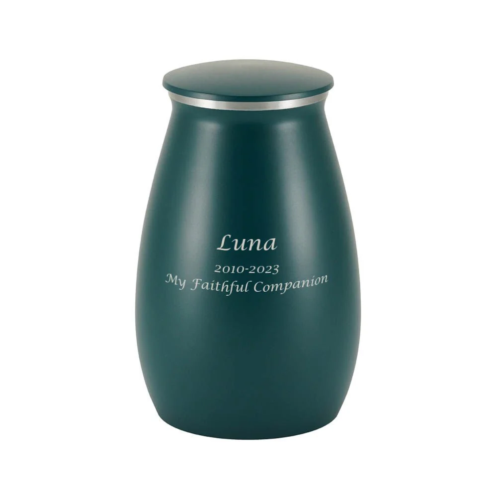 Tapered Teal Sapphire Granite Extra Large Pet Cremation Urn - Image 5
